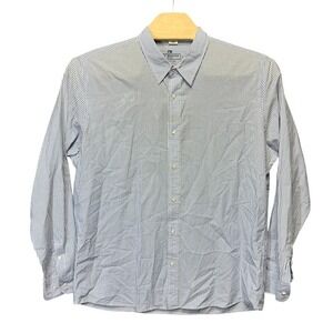 B.D. Baggies New School Mens Blue White Striped Cotton Button Down Shirt XL